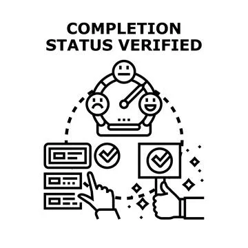 Task completion status verifying process illustration Stock Illustration