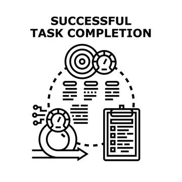 Task completion success achieving business goals icon Stock Illustration