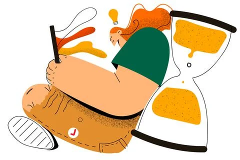 Task completion, successful planning and time management concept. Stock Illustration