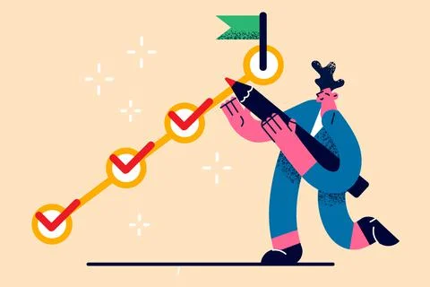 Task completion, task solving, management concept. 스톡 일러스트