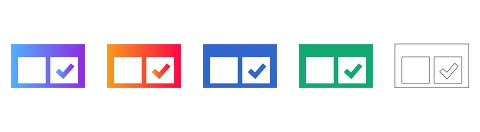 Task Completion UI Icon Set Stock Illustration