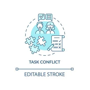 Task conflict blue concept icon Illustrazione stock