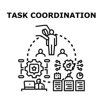 Task coordination and business workflow management concept イラスト素材