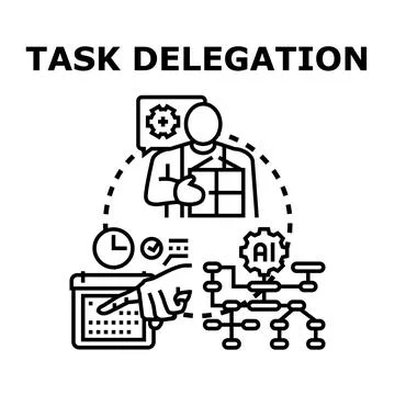Task delegation concept with management and scheduling Stock Illustration