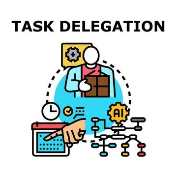 Task delegation concept with management and scheduling Stock Illustration