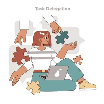 Task Delegation concept. Vector illustration Illustrazione stock
