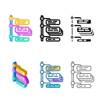 Task designs batching time management color icon vector Stock-Illustration