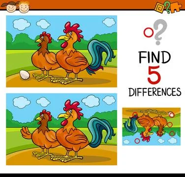Task of differences for child Cartoon Illustration of Finding Differences ... 写真素材