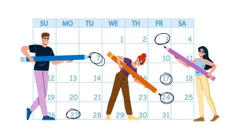 Task digital calendar vector 스톡 일러스트