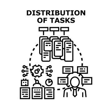 Task distribution concept displaying workflow and project management イラスト素材