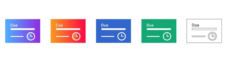 Task Due Date Status Icons Stockillustratie