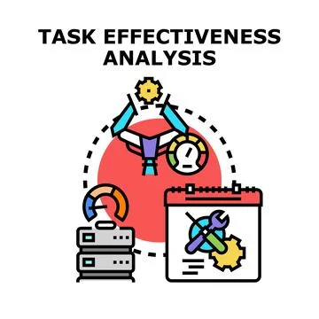 Task effectiveness analysis planning and optimization system Stockillustratie