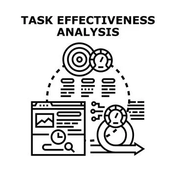 Task effectiveness analysis planning and optimization concept 库存插图