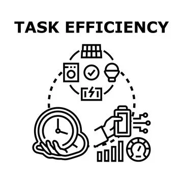 Task efficiency and resource optimization concept managing processes Ilustração Stock