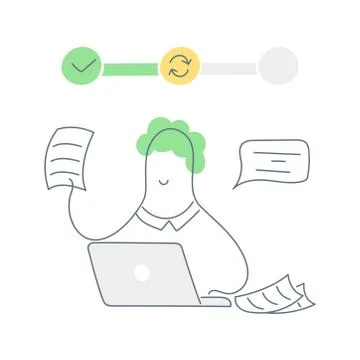 Task execution, progress in implementation Stock Illustration