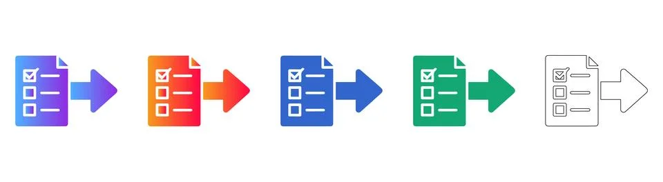 Task Export and Transfer Icon Set Stock Illustration