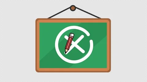 Task failed mark with pencil icon in cartoon animation. Rejected item board Stock Footage 310972188