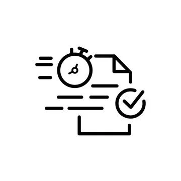 Task fast accomplish questionnaire, icon, time work for report, order checkli Stock Illustration