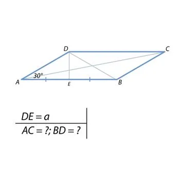 The task of finding a diagonal parallelograms Illustrazione stock