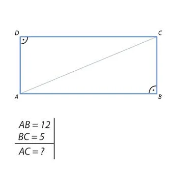The task of finding a diagonal rectangle Stock Illustration