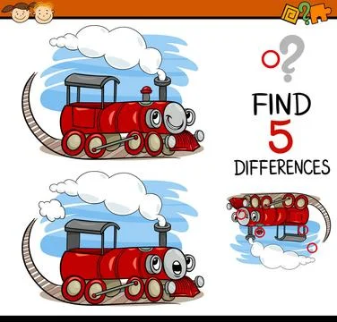 Task of finding differences cartoon Cartoon Illustration of Finding Differ... Foto stock