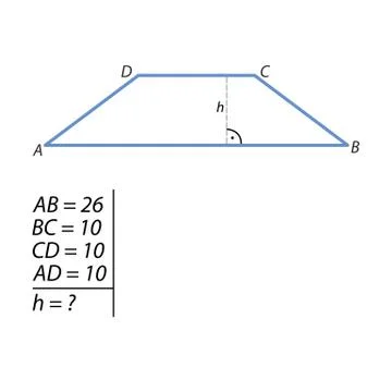 The task of finding the hypotenuse and the second leg Stock Illustration