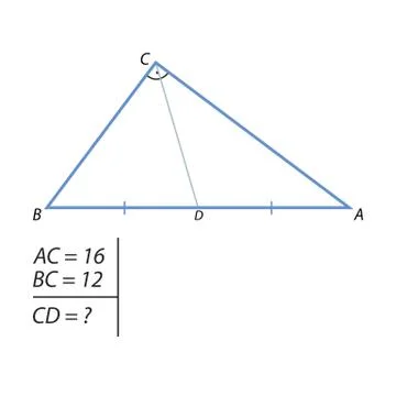 The task of finding the hypotenuse and the second leg Stock Illustration