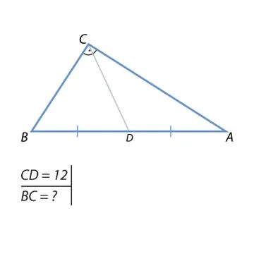 The task of finding the hypotenuse and the second leg 스톡 일러스트