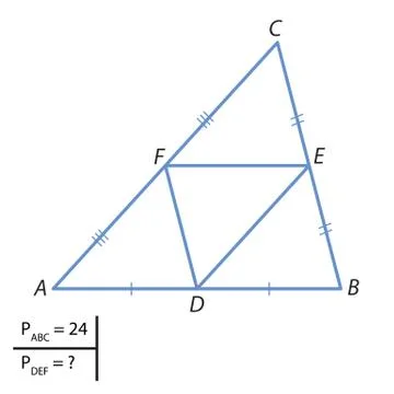 The task of finding the perimeter of a triangle Illustrazione stock