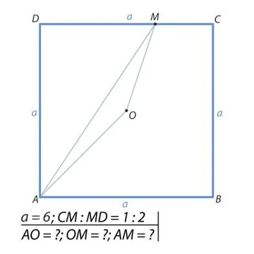 The task of finding sides of a triangle Illustrazione stock