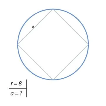 The task of finding the square side Stock Illustration