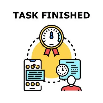 Task finished concept vector icon illustration Stock Illustration