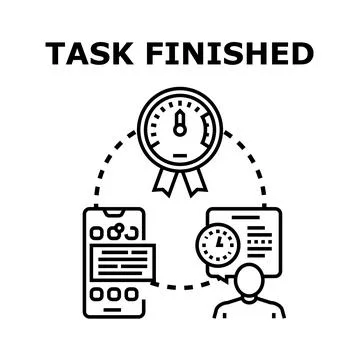 Task finished concept vector icon illustration Stock Illustration