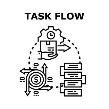 Task flow business process automation concept vector Stock Illustration
