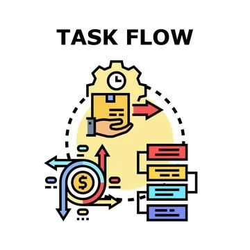 Task flow business process automation concept vector Stock Illustration