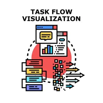 Task flow visualization optimizing business process analysis Stock Illustration