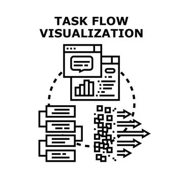 Task flow visualization optimizing business process analysis Stock Illustration