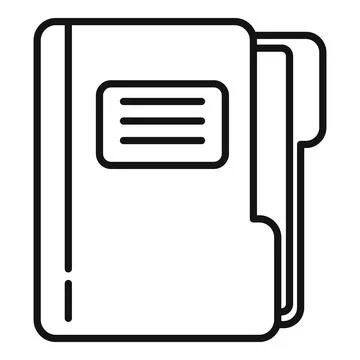 Task folder icon outline vector. Business test Stock Illustration