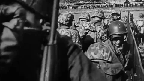 The Task Force 58 in the battle for Okinawa. June 1945  (13) Video stock 235863684