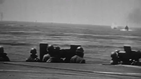 The Task Force 58 in the battle for Okinawa. June 1945  (28) Video stock 235863902