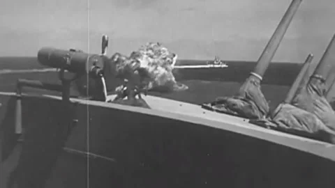 The Task Force 58 in the battle for Okinawa. June 1945  (40) Video stock 235864193