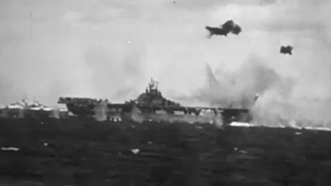 The Task Force 58 in the battle for Okinawa. June 1945  (42) Video stock 235864228