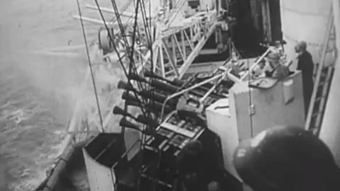 The Task Force 58 in the battle for Okinawa. June 1945  (6) Video stock 235864654