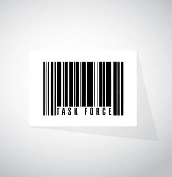 Task force barcode sign concept illustration Stock Illustration