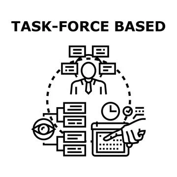 Task force based project management and organization strategy Ilustração Stock