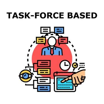 Task force based project management and organization strategy Ilustração Stock