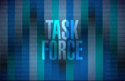 Task force binary background sign concept Illustrazione stock