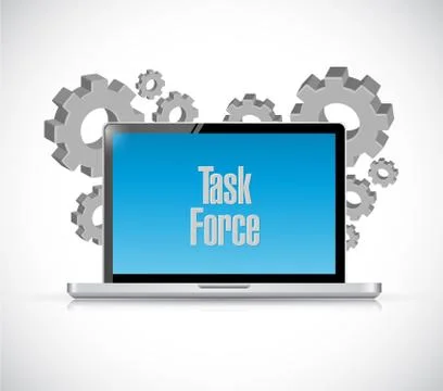 Task force computer sign concept illustration Stock Illustration