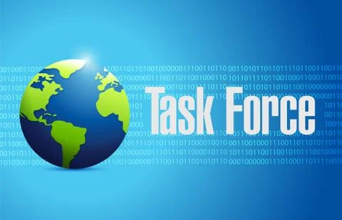 Task force globe binary sign concept Stock Illustration