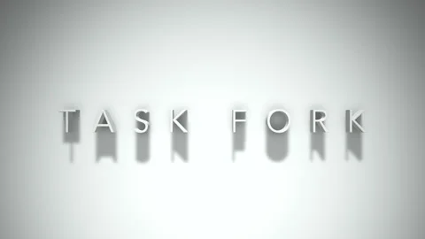 Task fork 3D title animation with shadows on a white background Video stock 297512183